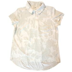 Spanx White Sunshine Gray Quarter Zip Polo Women's Size S